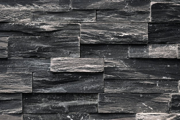 Charcoal stone veneer samples