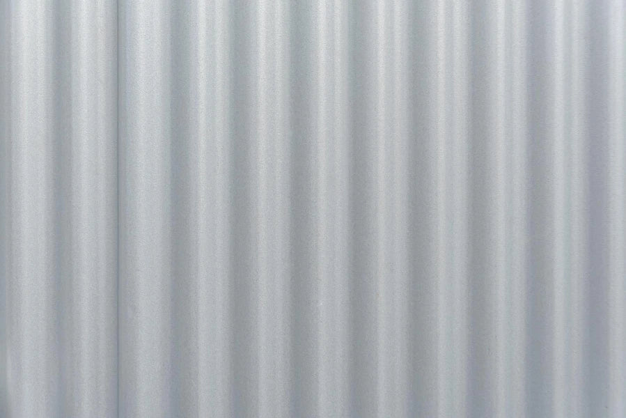 Corrugated steel roofing samples