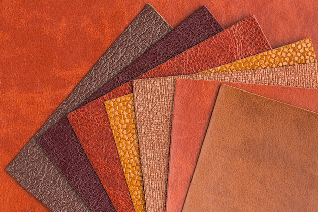 Leather carpet samples