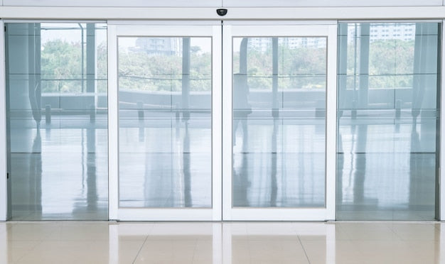 Pivot door glass samples