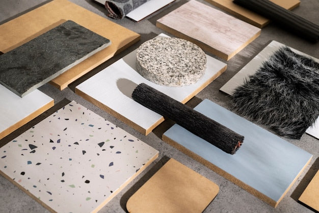 Vinyl composition tile flooring samples