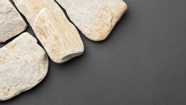 White basalt stone samples