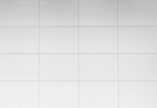 White tile flooring samples