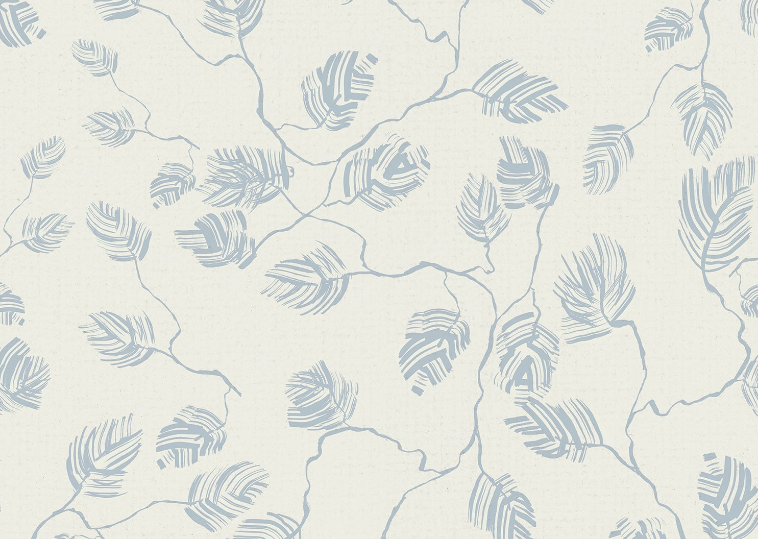 Botanical Branches Blue Wallpaper sample