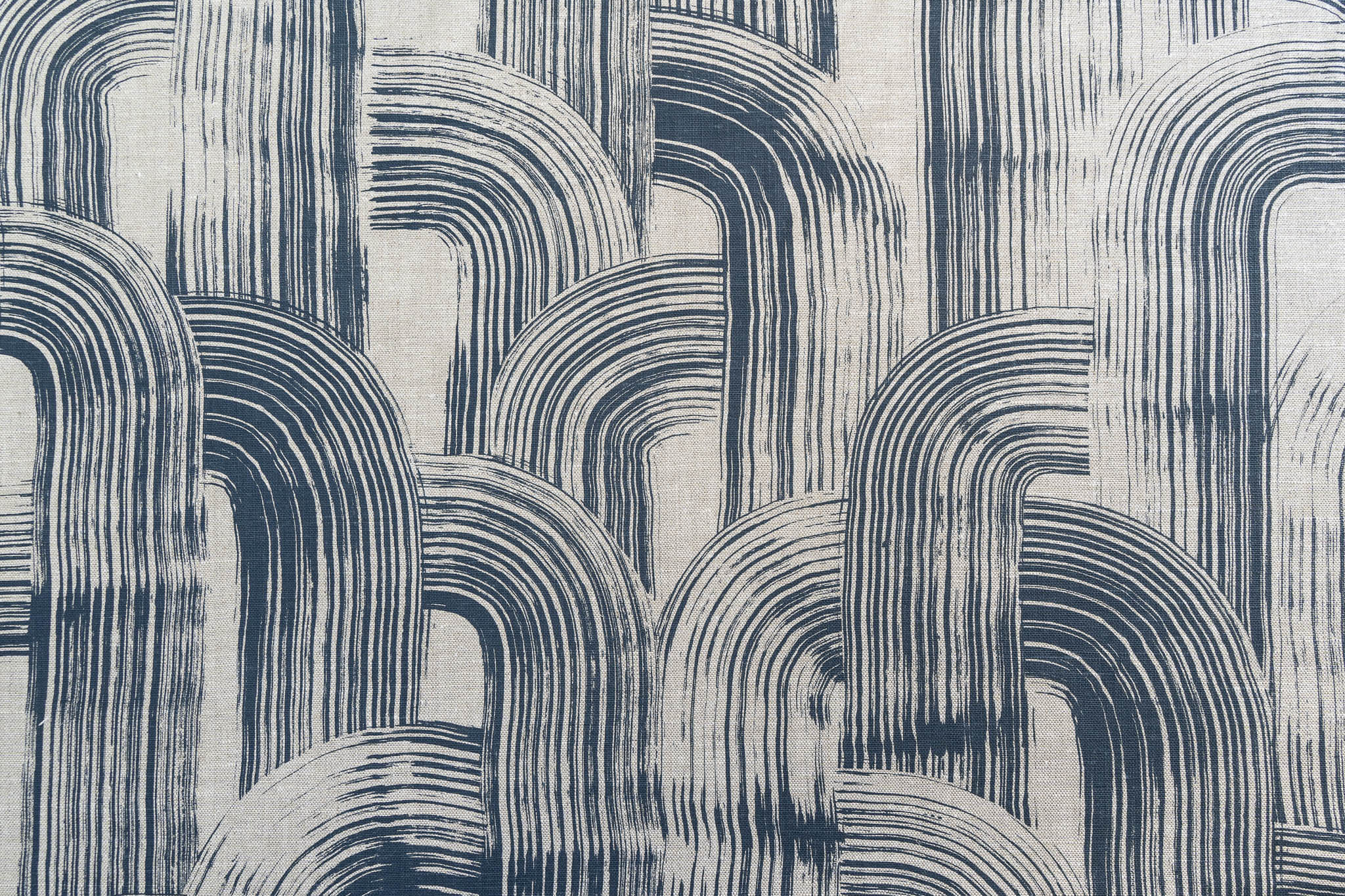 Brushstroke in Bluestone on Oatmeal Heavyweight