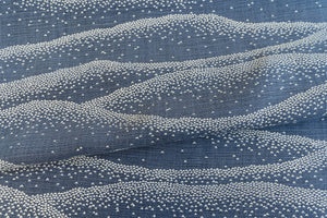 Mountainscape in Cream on Indigo Heavyweight