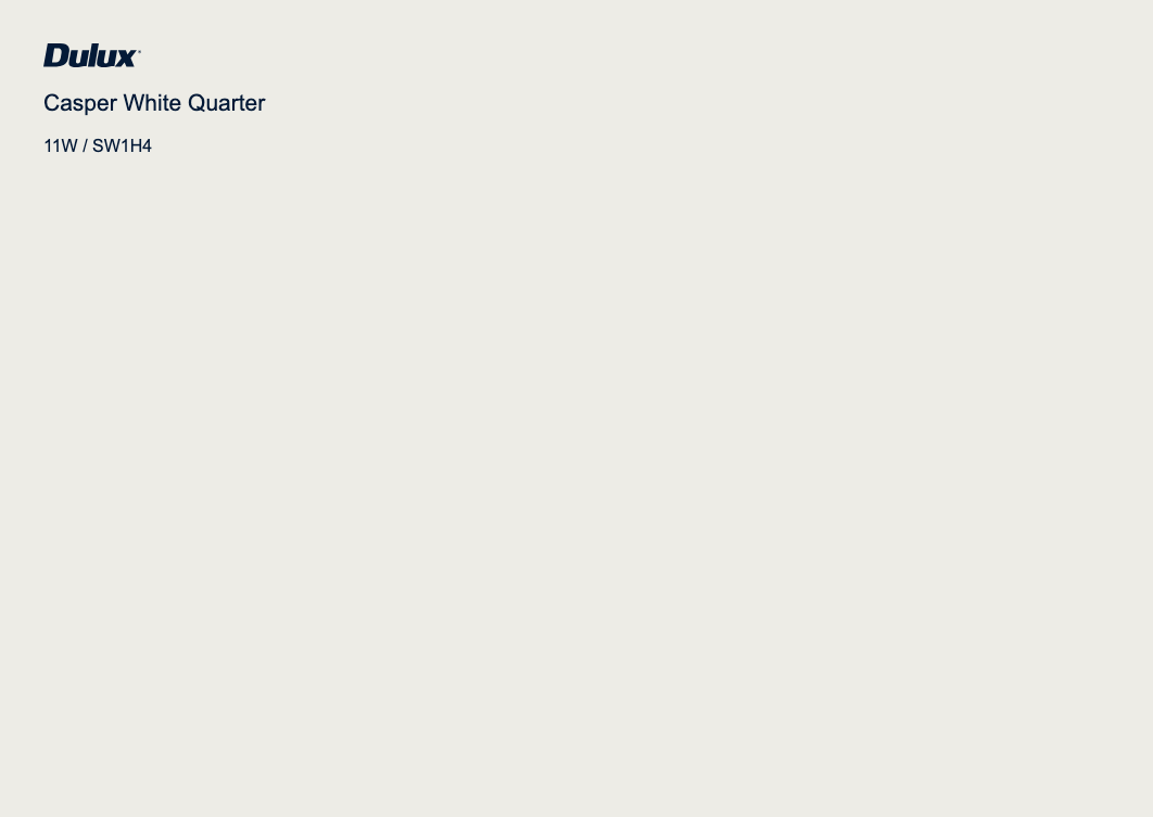 Dulux Casper White Quarter Paint sample