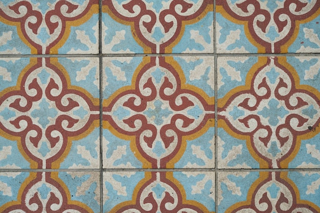 Encaustic tile flooring sample