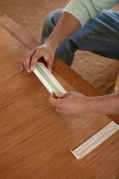 Floating linoleum flooring sample