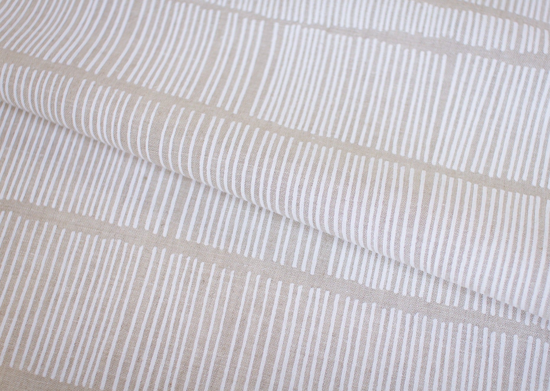 Sticks in Snow on Oatmeal Curtain and blind sample