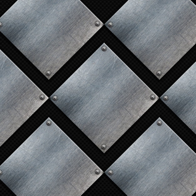 Metal tile flooring samples