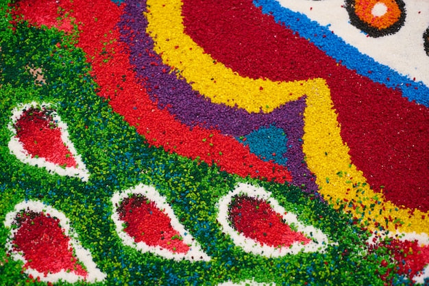 Multicolour rug samples