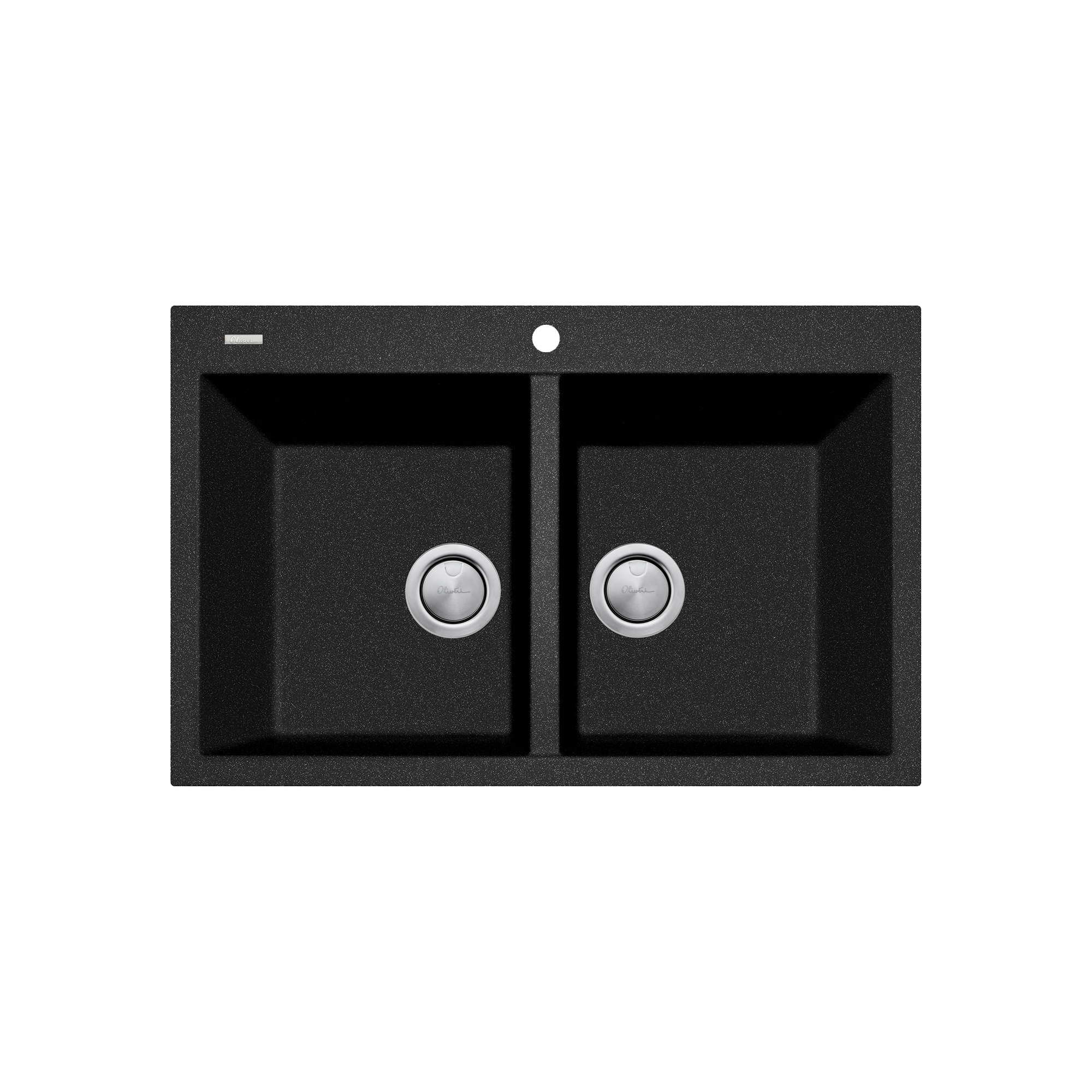Santorini Black Piccolo Double Bowl Topmount Sink