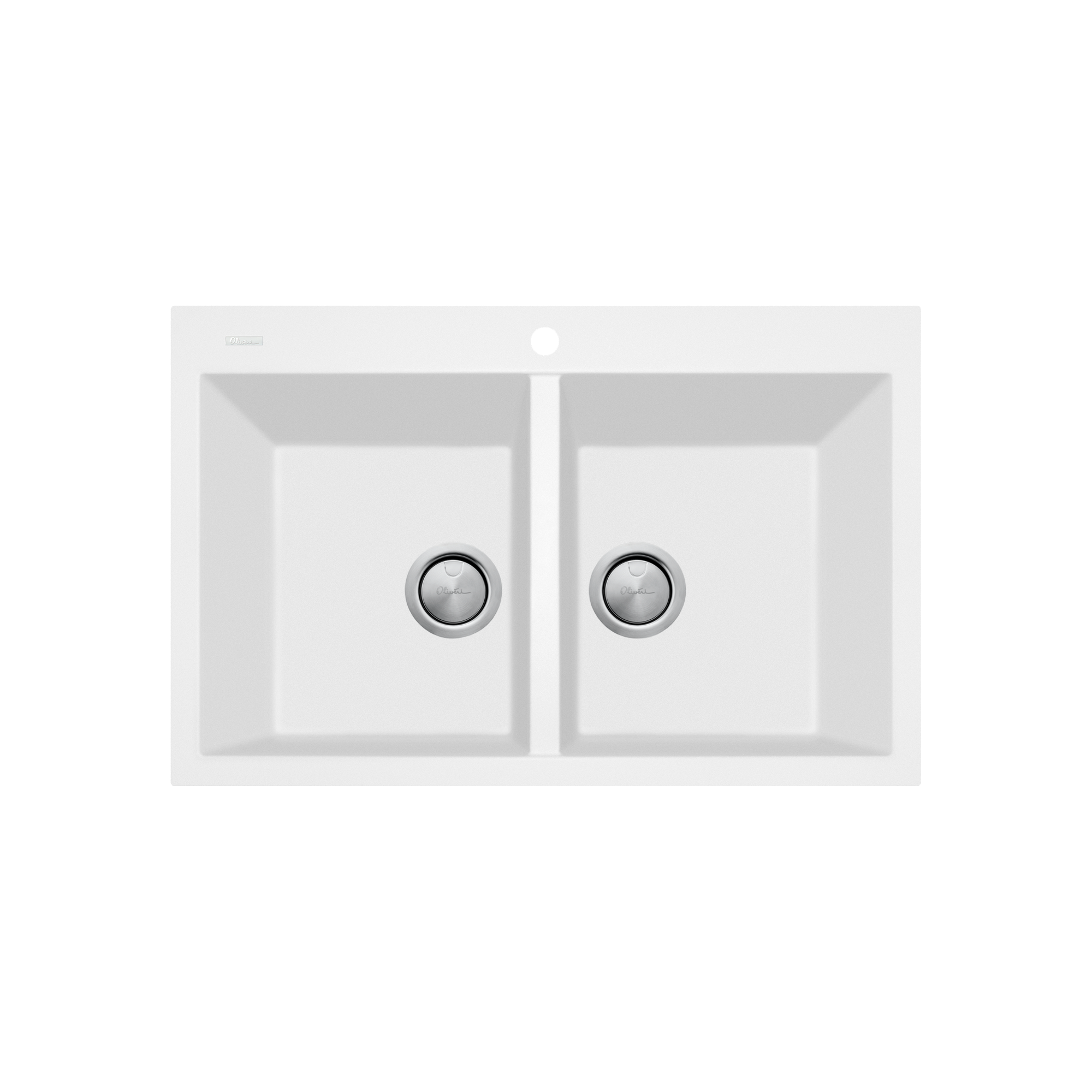 Santorini White Piccolo Double Bowl Topmount Sink