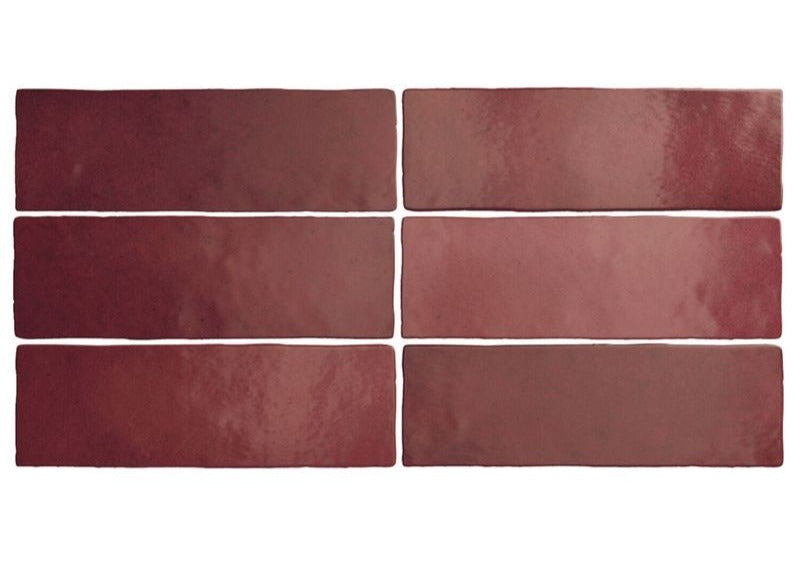 Margot Burgundy Matt 200x65 Tile sample
